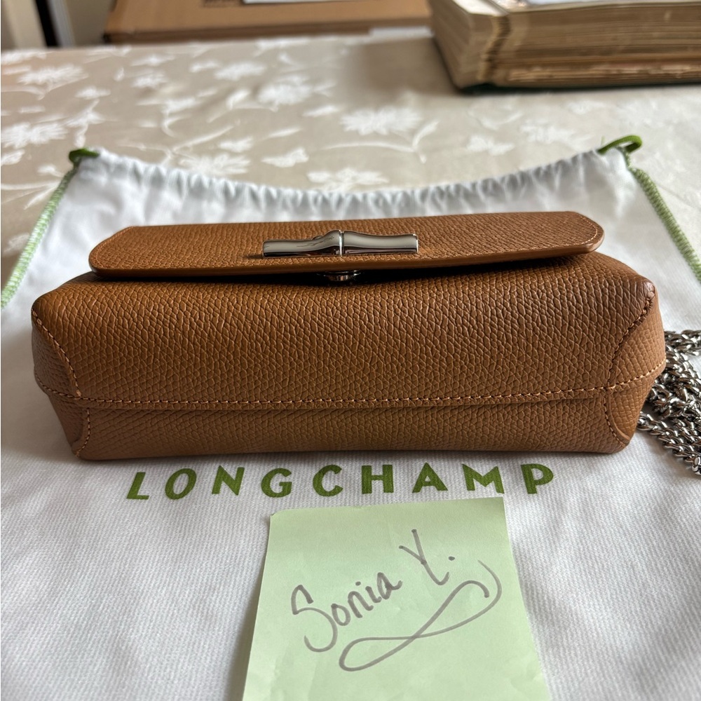 Longchamp Roseau Flap Leather Chain Crossbody Clutch Bag Excellent & Authentic - Picture 5 of 16